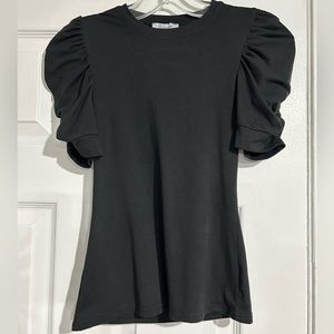 Women’s Size XS Revamped Black Puffy Short Sleeve Shirt